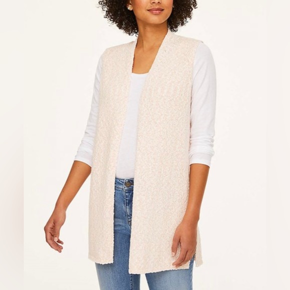 NWT Loft Sleeveless Open Front Long Cardigan - Picture 1 of 7